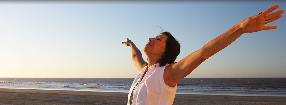 woman posing on beach